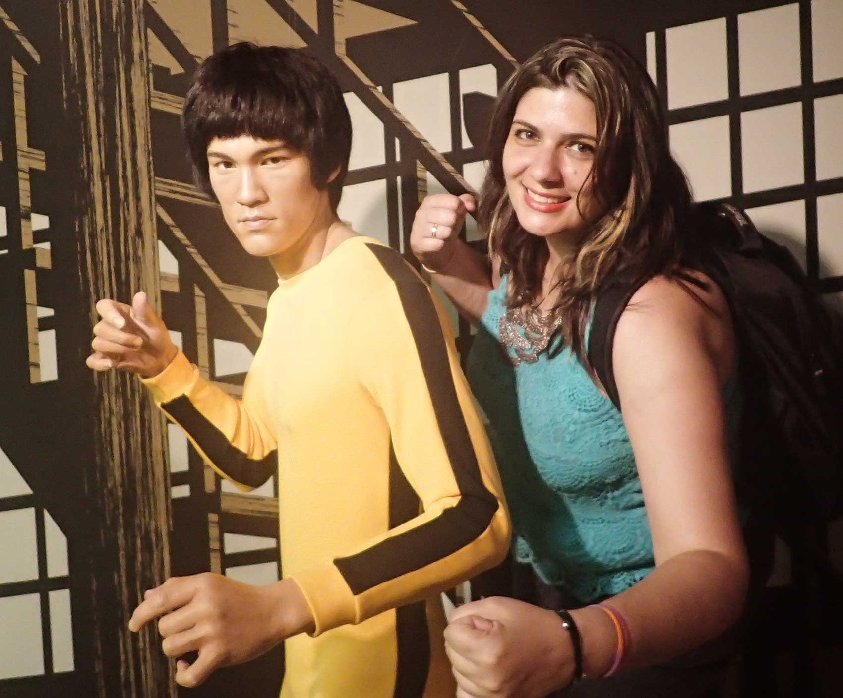 Eu e o Bruce Lee no Madame Tussauds certamente o mais próximo que eu chegarei dele.