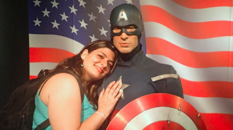 Nossa o capitão américa estava TÃO REAL! - Museu de Cera Madame Tussauds