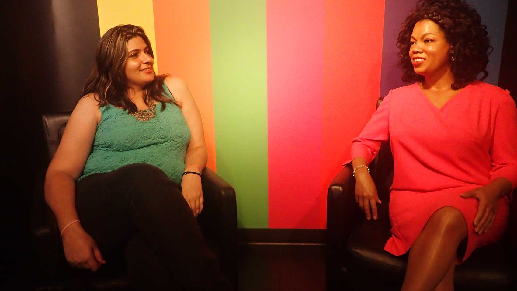Eu e a Oprah no Madame Tussauds