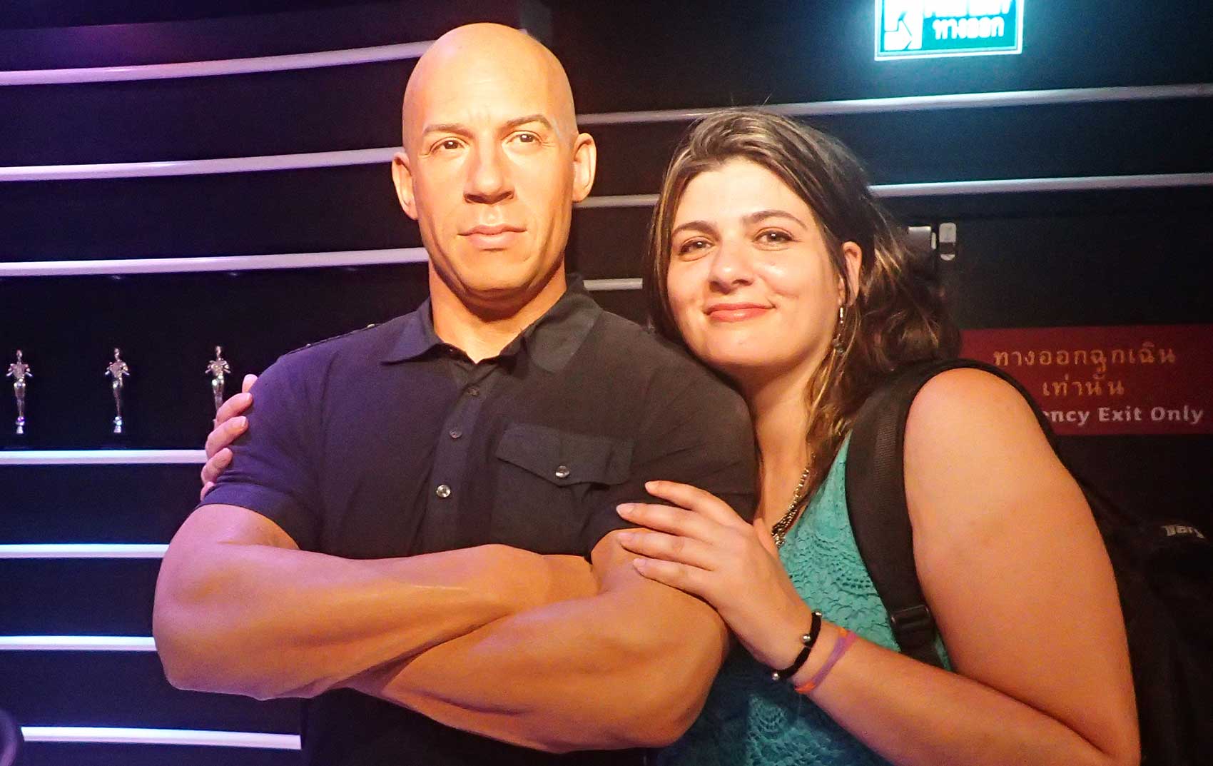Eu mesma ao lado de Vim Diesel bem mais magro a alguns anos atrás